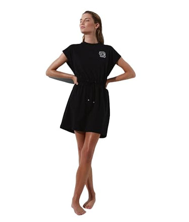 KARL LAGERFELD Damen Ikonik 2.0 Beach Dress, Schwarz, EU im Sale
